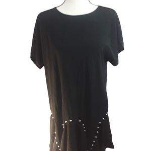 Bar III Black Short Sleeve Crewneck Dress